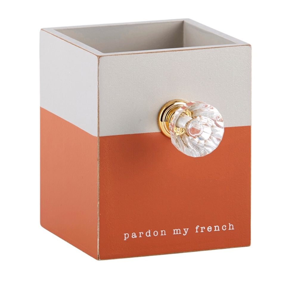 NWT Santa Barbara Design Studio Pardon My French Pencil Holder